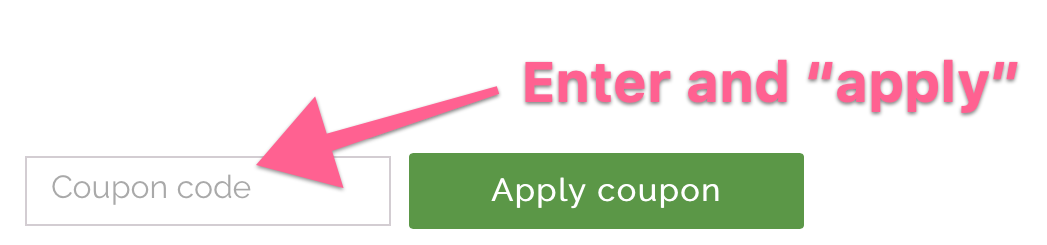 Cart coupon code entry example Cart coupon code entry example